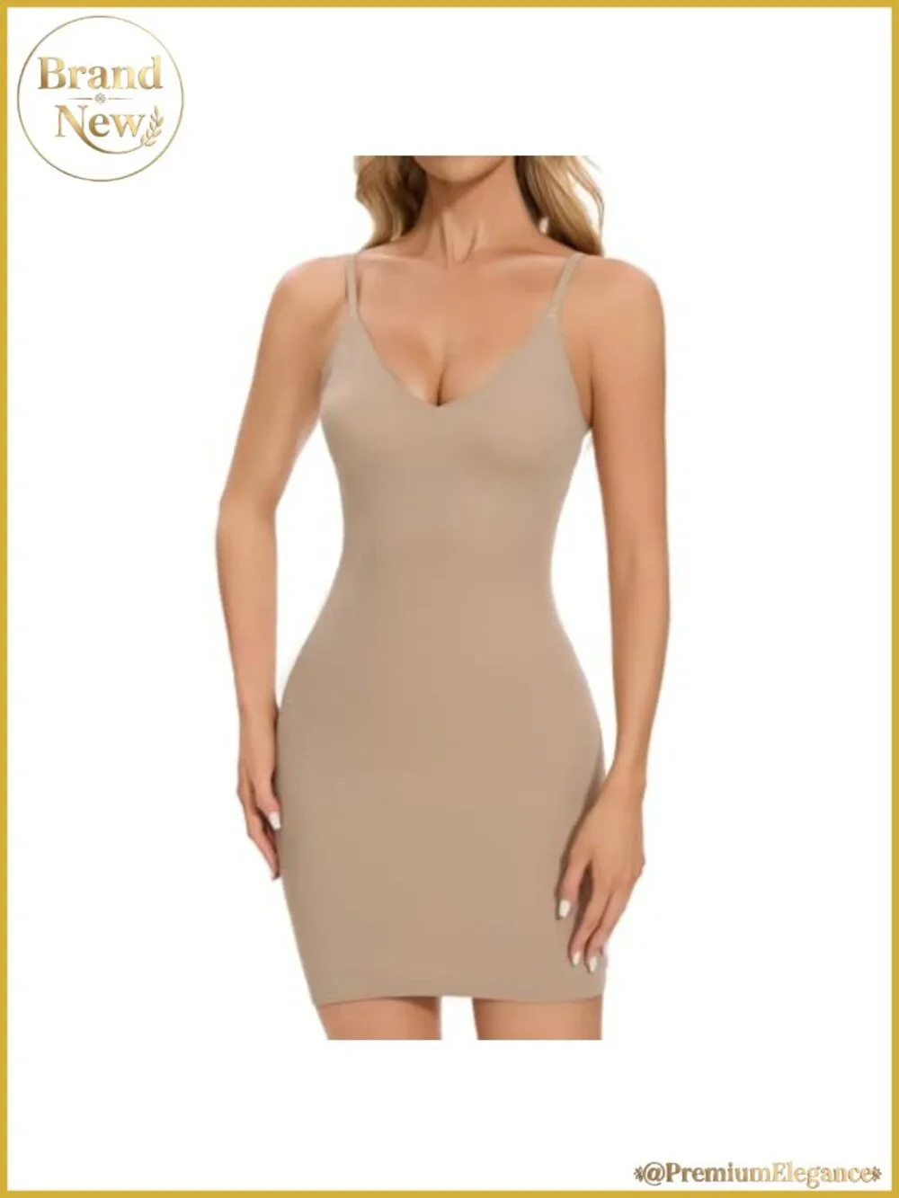 Nylon Spandex Shapewear Slip Dress, Full Slip Tummy Control Body Shaper